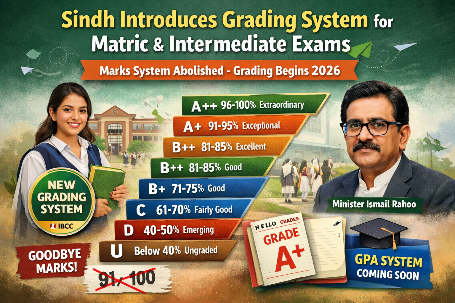 Sindh Introduces Grading System for Matric & Intermediate Exams, Abolishes Marks System